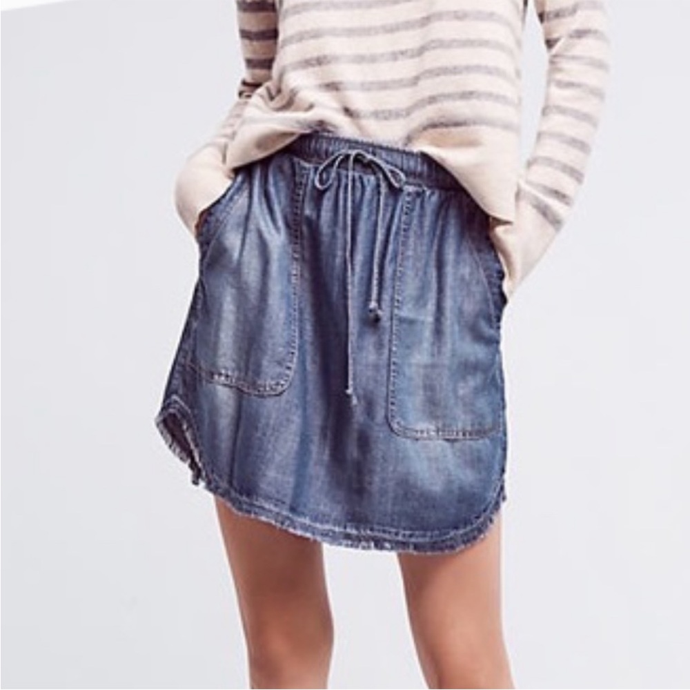 Anthropologie Cloth and Stone Chambray Denim Skirt
